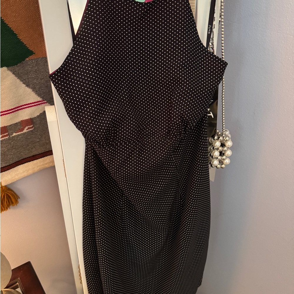 NWOT Elegant Black Polka Dot Halter Dress All That Jazz